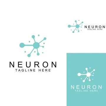 Neuron logo or nerve cell logo with concept vector illustration template. Stock Illustration