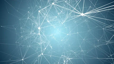 Neuron network. Abstract white lines on blue background. Stock Footage 115629105