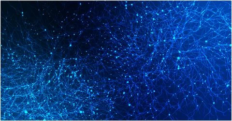 Neuron network. Digital artificial organism. Human mind cells data analysis Stock Illustration