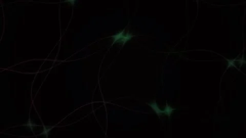 Neuron Network Glowing Connections Black. Stock Footage 340039692