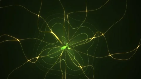 Neuron Network Green Light Connections. Stock Footage 336254175