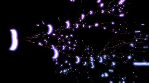 Neuron network, synapses animation. Design. Neurons inside the human brain Stock Illustration