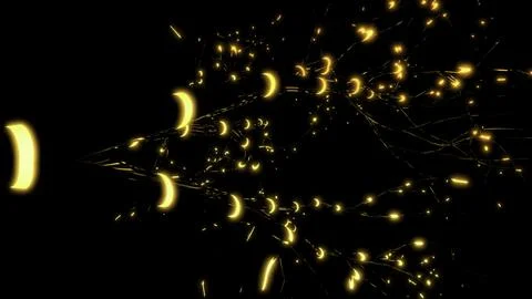 Neuron network, synapses animation. Design. Neurons inside the human brain Stock Illustration