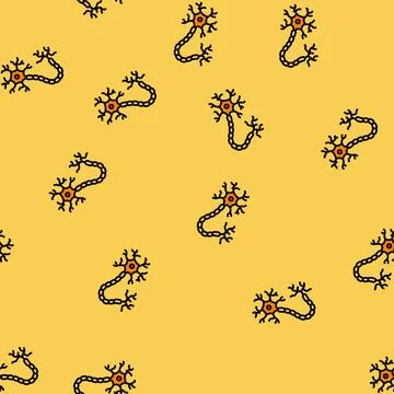 Neuron structure neuroscience neurology vector seamless pattern Illustrazione stock
