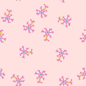 Neuron structure neuroscience neurology vector seamless pattern Illustrazione stock