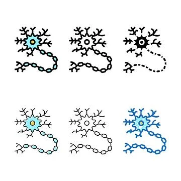Neuron stylized human color icon vector Stock Illustration