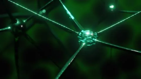 Neuron view with green background look amazing and beautiful Stock Illustration