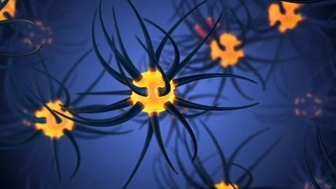 Neuronal activity in the brain Illustrazione stock