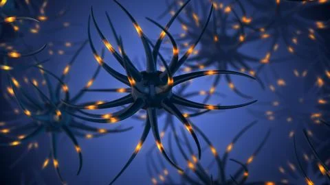 Neuronal activity in the brain イラスト素材