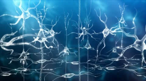Neuronal Activity Zoom Blue Stock Footage 11240392