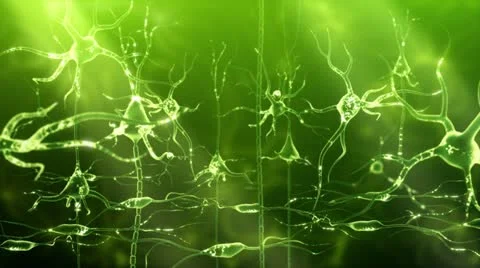 Neuronal Activity Zoom Green 库存影片 12377435
