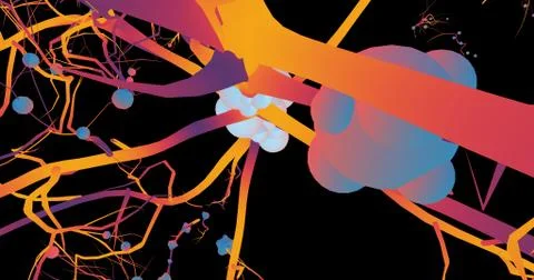 Neuronal colorful networking Stock Illustration