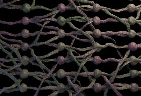 Neuronal Network. neuron net. 3D Illustration Illustrazione stock