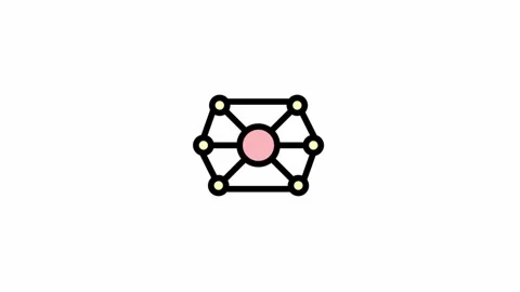 Neuronal network symbol - artificial intelligence icon animation Stock Footage 295487920