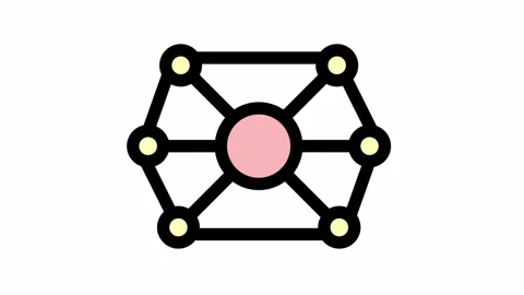 Neuronal network symbol - artificial intelligence icon animation Stock Footage 295488497
