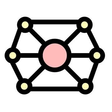 Neuronal network symbol - artificial intelligence icon Stock Illustration