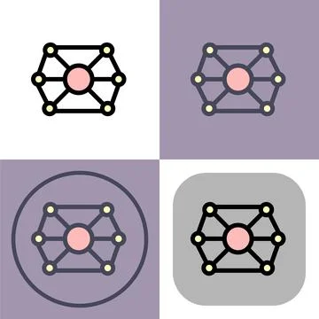 Neuronal network symbol - artificial intelligence icon イラスト素材