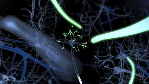 Neuronas and Synapse 3D rende Stock Illustration