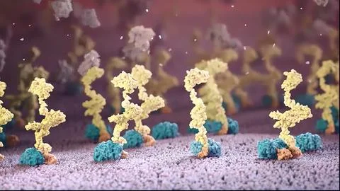 Neuronas and Synapse 3D render. Neuronal activity in the brain, neural networ Stock Illustration