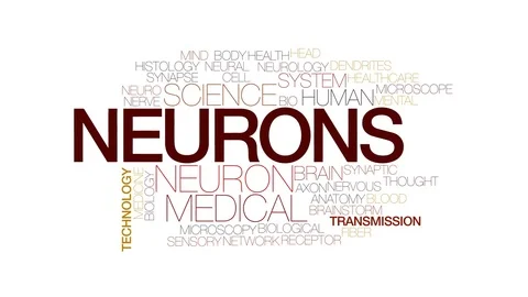 Neurons animated word cloud, text design animation. Kinetic typography. Stock Footage 71809917