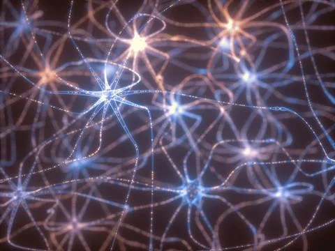 Neurons Electrical Pulses Stock Illustration