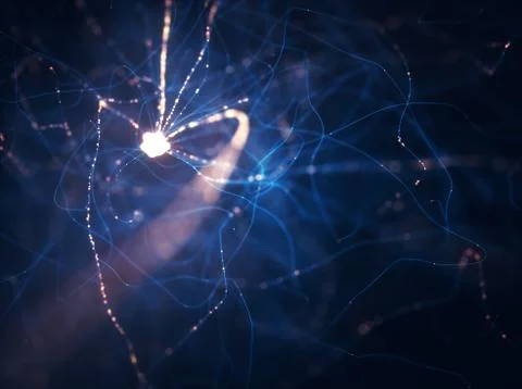 Neurons Electrical Pulses Stock Illustration