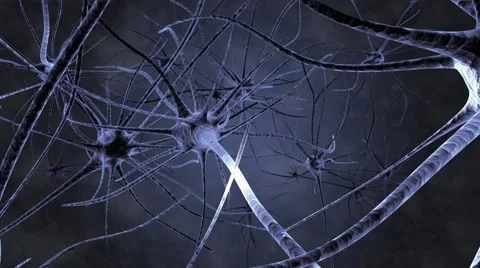 Neurons working nerve impulse Stock Footage