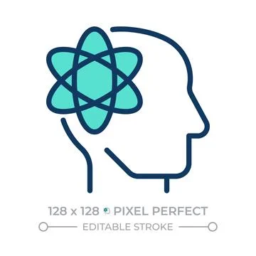 Neurophysics pixel perfect line color icon Illustrazione stock