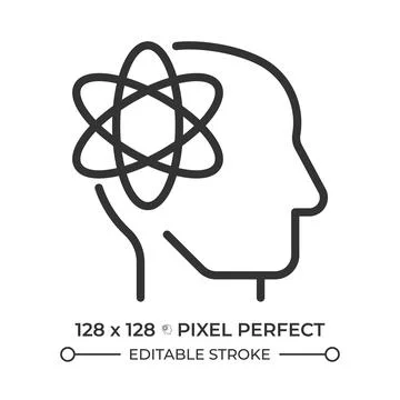 Neurophysics pixel perfect line icon Illustrazione stock