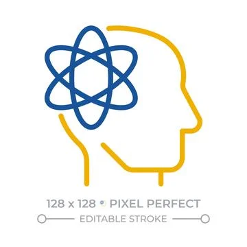 Neurophysics pixel perfect two color line icon Illustrazione stock