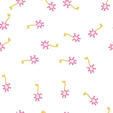 Neuropsychology science vector seamless pattern Stock Illustration
