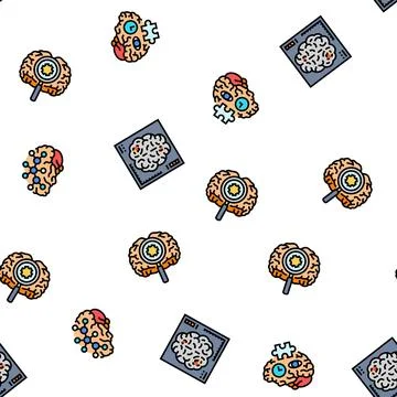 Neuroscience brain neurology seamless pattern vector Illustrazione stock