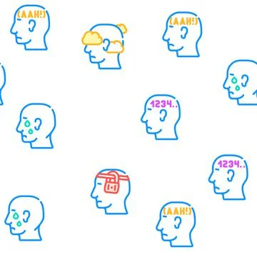 Neurosis Brain Problem Vector Seamless Pattern Illustrazione stock