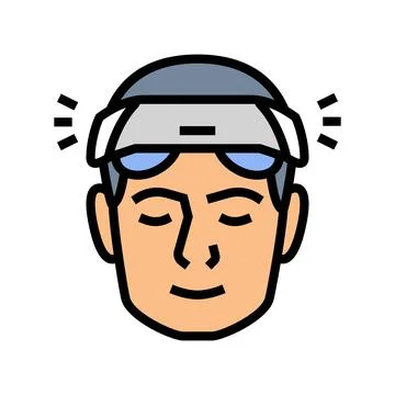 Neurostimulation headset color icon vector illustration Stock Illustration