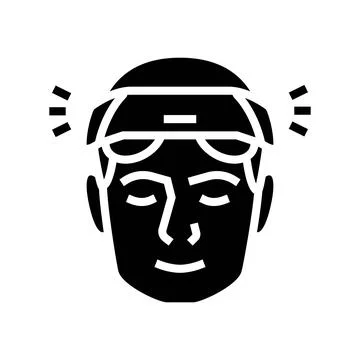 Neurostimulation headset glyph icon vector illustration Stock Illustration