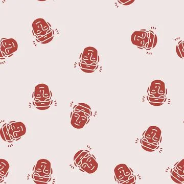 Neurostimulation headset glyph seamless pattern Stock Illustration