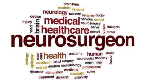 Neurosurgeon animated word cloud, text design animation. Stock Footage 76342340