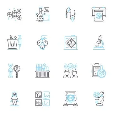 Neurosurgery linear icons set. Brain, Spine, Tumor, Aneurysm, Hemorrhage Stock Illustration