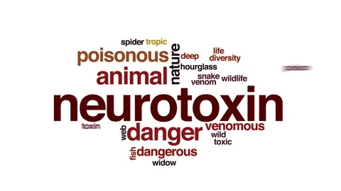 Neurotoxin animated word cloud, text design animation. Stock Footage 72671480