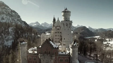 Neuschwanstein aerial view Vidéo 47597072