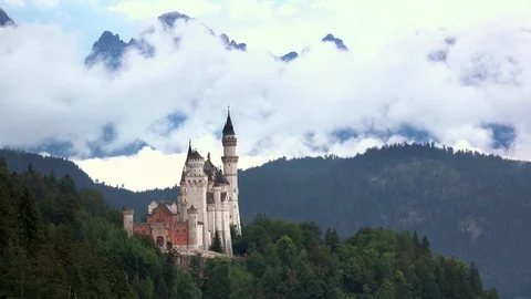 Neuschwanstein Castle and Clouds. Time Lapse Stock Footage 106486844