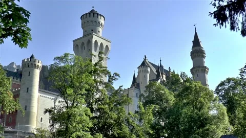 Neuschwanstein Castle, in Bavaria, Germany. Stock Footage 146078618