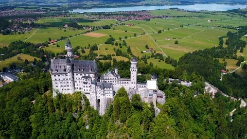 Neuschwanstein Castle Bavarian Alps Germany Stock Footage