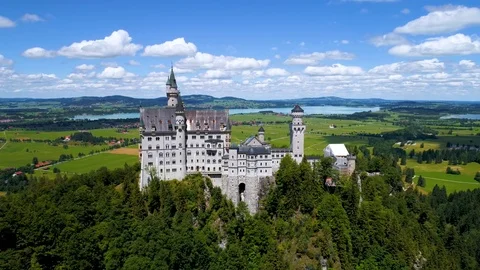 Neuschwanstein Castle Bavarian Alps Germany Stock Footage