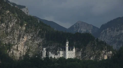 Neuschwanstein Castle From a Distance Stock Footage 1065651