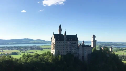 Neuschwanstein Castle in the evening, HD Stock Footage 146278121