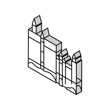 Neuschwanstein castle isometric icon vector illustration Ilustração Stock