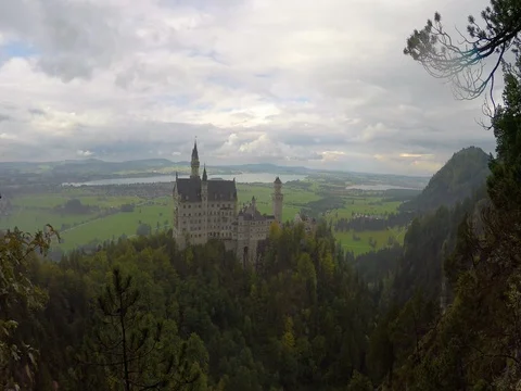 Neuschwanstein Castle of King Ludwig in Germany Europe Stock Footage 80500092