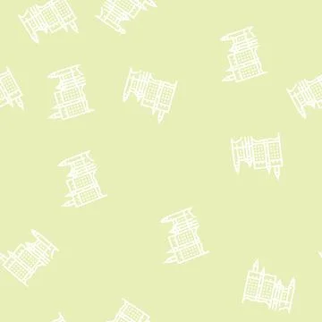 Neuschwanstein castle line seamless pattern Ilustração Stock