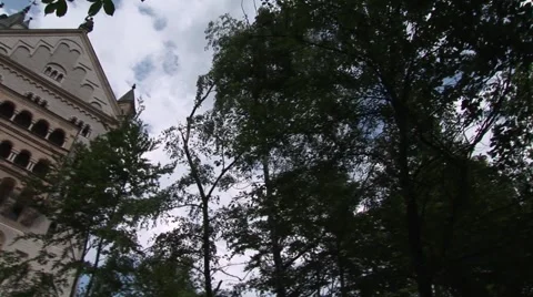 Neuschwanstein Castle (medium shot with Pan Left) Stock Footage 973266